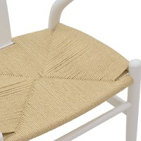 Scaun Wishbone alb din lemn de fag cu sezut din sfoara in nuanta naturala 53x55x76 cm - 7