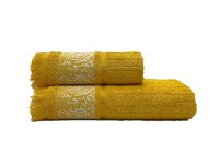 Set 2 Prosoape Reico Mustard 50x100 si 70x140 cm (Bumbac 100%) - 1