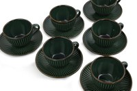 Set cești de ceai, 12 bucati Bamboo Forest Verde 9.2x9.2x6.2 cm - 3