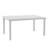 Set de 5 buc masa si scaune de gradina Kliton-Moritz aluminiu alb si gri 150x80x74 cm - 7