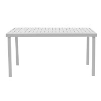 Set de 5 buc masa si scaune de gradina Kliton-Moritz aluminiu alb si gri 150x80x74 cm - 8