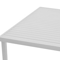 Set de 5 buc masa si scaune de gradina Kliton-Moritz aluminiu alb si gri 150x80x74 cm - 11