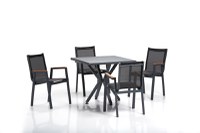 Set masa si scaune de gradina (5 piese) Samara 1 Gri 94x78x94 cm - 1