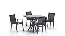 Set masa si scaune de gradina (5 piese) Samara 2 Gri 94x78x94 cm