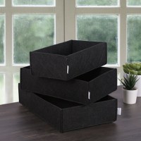 Set organizator de birou din fetru (3 bucati) HMY-6271 Negru 32x21x7.5 cm - 1