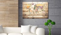 Tablou din plută - The World at Your Fingertips [Cork Map] 120x80 cm - 2