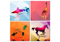 Tablou - Geometric Animals (4 Parts) 60x60 cm - 2