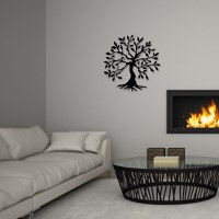 Tablou metalic Tree Negru 60x60 cm - 3