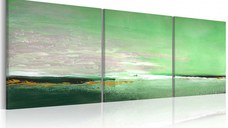 Tablou pictat manual - Sea-green coast 150x50 cm