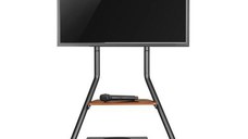 Stand Maclean MC-455, doua nivele inaltime, 37inch-75inch, 40 kg (Negru)