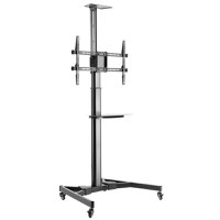 Stand Mobil Techly ICA-TR46, raft multimedia, 37inch-70inch, 50 kg (Negru) - 1