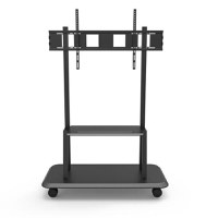 Stand TV Techly ICA-TR31, mobil, multifunctional, baza dreptunghiulara cu roti 55 - 120 inch, reglabil inaltime, Negru, ICA-TR31 - 1