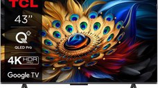 Televizor QLED TCL 109 cm (43inch) 43C655, Ultra HD 4K, Smart TV, WiFi, Google TV, CI+