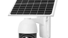 Camera de supraveghere wireless 5MP cu panou solar si rotire 355°, protectie IP66, infrarosu, WiFi/4G