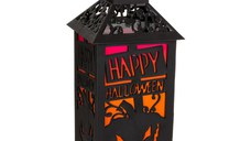 Felinar Decorativ Halloween Dovleac Negru 14x14x28cm