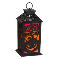 Felinar Decorativ Halloween Dovleac Negru 14x14x28cm - 1