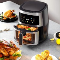 Friteuza cu aer cald, Air Fryer 8L, 1350W, afisaj digital LCD color, Touch control, otel inoxidabil - 1