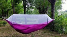 Hamac cu plasa antiinsecte, 140x270 cm, Magenta