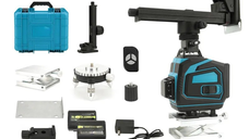 Kit Nivela Laser, autonivelare, telecomanda, linii verzi, 4x360°