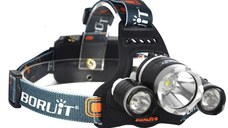 Lanterna frontala de cap cu 3 LED-uri Cree XML T6, 5000 lumeni