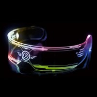 Ochelari pentru petrecere LED, 7 Culori, 21 efecte iluminare, control dublu, stilul cyberpunk - 1