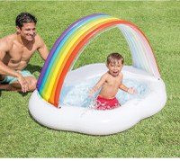 Piscina gonflabila pentru copii Rainbow, Intex, 142x119x84 cm, 82 L, multicolor - 1