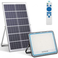 Proiector LED Jortan pentru exterior cu panou solar, telecomanda functii multiple, Solar Light IP 66, alb rece - 1