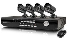 RESIGILAT - Sistem de supraveghere CCTV, Kit DVR cu 4 camere exterior / interior din metal