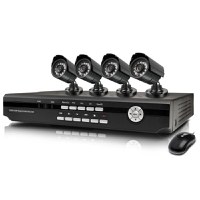 RESIGILAT - Sistem de supraveghere CCTV, Kit DVR cu 4 camere exterior / interior din metal - 1