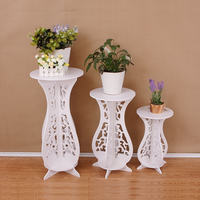 Set 3 masute decorative pentru ghivece de flori din PVC, 50/40/30 cm - 1