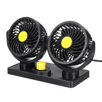 Ventilator Auto Dublu, 10W, 2 Trepte de Viteza, Rotire 360°, Silentios - 1