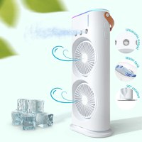 Ventilator portabil de birou cu umidificare prin pulverizare si telecomanda - 1