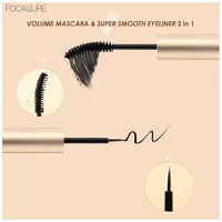 Mascara Focallure Stay Max Waterproof Mascara&Eyeliner 2N1, 01 - 2