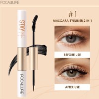 Mascara Focallure Stay Max Waterproof Mascara&Eyeliner 2N1, 01 - 4