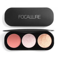 Paleta pudre iluminatoare si bronzer, Focallure Blush & Highlighter 03 - 4