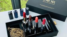 Set 4 Ruj de buze, Dior, Rouge Dior Minaudiere, Limited Edition Clutch & Lipstick Set, Geanta inclusa