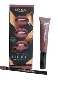 Set ruj de buze + creion contur Loreal X Cheryl Lip Kit Paint It Greige - 1