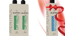 Pachet Promo - 2x Sampon pentru par - Glemen - Menthol - 1000 ml + 1X Sampon Glemen Engage 1000 ml - Gratuit