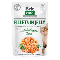 Brit Care Pisici Fillets in Jelly, Ton prielnic, plic hrană umedă fără cereale pisici junior, (în sos), 85g - 1