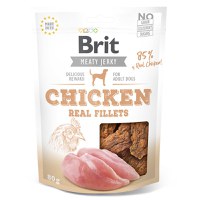 Brit Jerky Chicken Fillets, recompense câini, File deshidratat Pui, 80g - 1