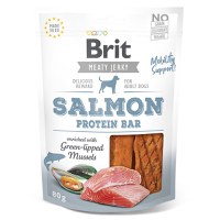 Brit Jerky Salmon Protein Bar, recompense câini, Batoane proteice Somon, 80g - 1