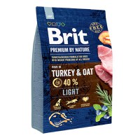 Brit Premium By Nature, Light, Curcan cu Ovăz, hrană uscată câini, managementul greutății, 3kg - 1