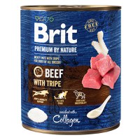 Brit Premium By Nature, Vită și Burtă, Conservă hrană umedă fără cereale câini, (pate), 800g - 1