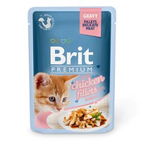 Brit Premium Kitten, File Pui, plic hrană umedă pisici junior, (în sos), 85g - 1