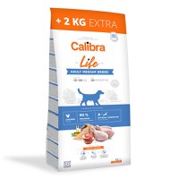 Calibra Dog Life Adult Medium Breed cu Pui, 12kg+2kg - 1