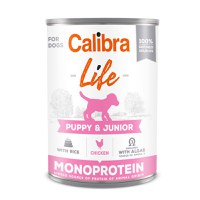 Calibra Life Mono Protein, Pui cu Orez, Conservă hrană umedă mono proteică fără cereale câini juniori, (pate), 400g - 1