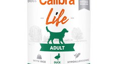 Calibra Life Mono Protein, Rață cu Orez, Conservă hrană umedă mono proteică fără cereale câini, (pate), 400g