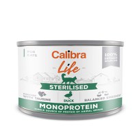 Calibra Life, Rață, Conservă hrană umedă fără cereale pisici sterilizate, (pate), 200g - 1