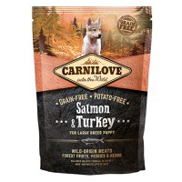 Carnilove Junior L-XL, Somon și Curcan, hrană uscată fară cereale câini junior, 1.5kg - 1