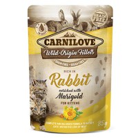 Carnilove Kitten, File Iepure cu gălbenele, plic hrană umedă fără cereale pisici junior, (în sos), 85g - 1